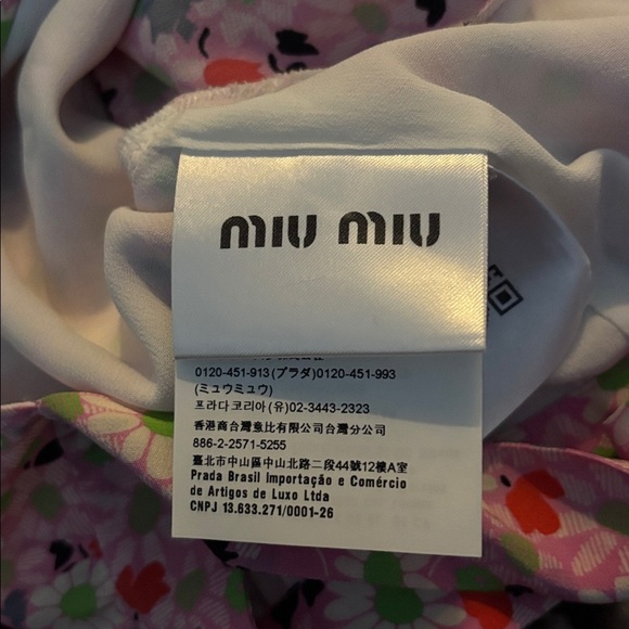 Miu Miu vintage 70’s Pink and White green Floral silk cropped blouse - Picture 4 of 16